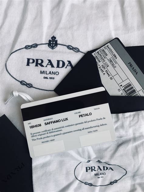 prada authenticity certificate card.